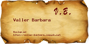 Valler Barbara névjegykártya